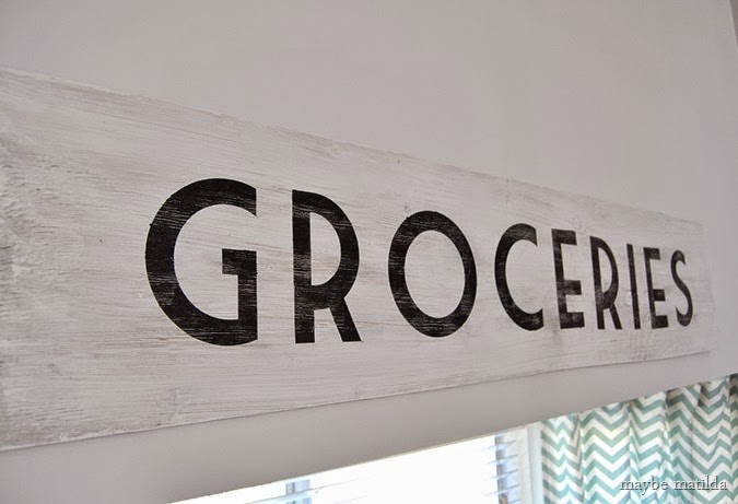 Tutorial to make a vintage-style groceries sign // www.maybematilda.com