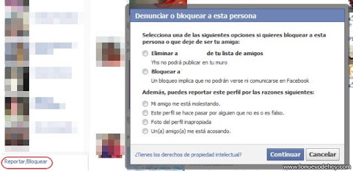 reportar a una persona en facebook