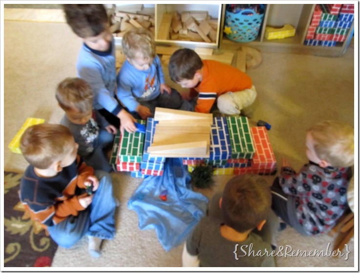 block play in preschool building bridges