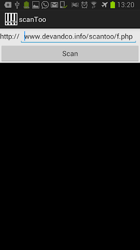 scanToo - barcode to url