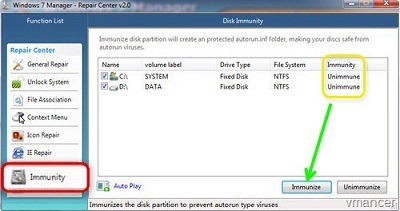 windows 7 manager - disk immunity