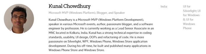 Telerik Developer Expert - Kunal Chowdhury