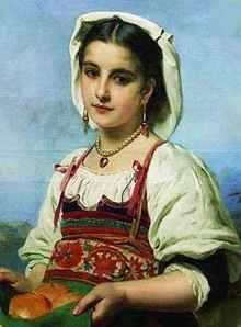 Giovane italiana con melangole (K.Makovskij, dopo 1870)