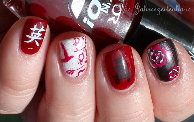 Nail Art Geisha Kirschblüte Japan Asien Design 9