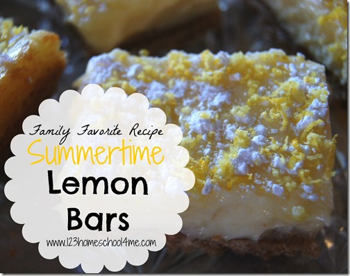 Family Favorite Recipe Summertime Lemon Bars