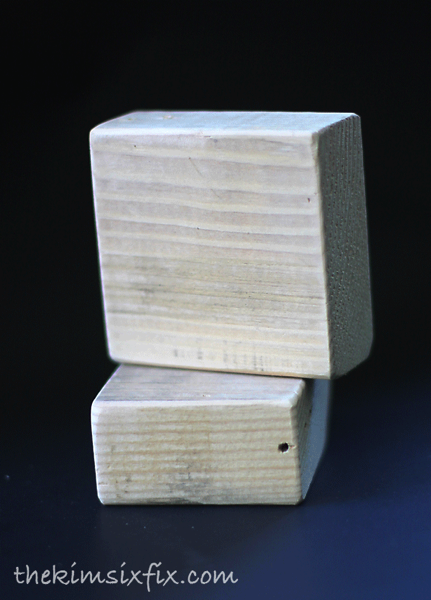 Sanded wooden blocks