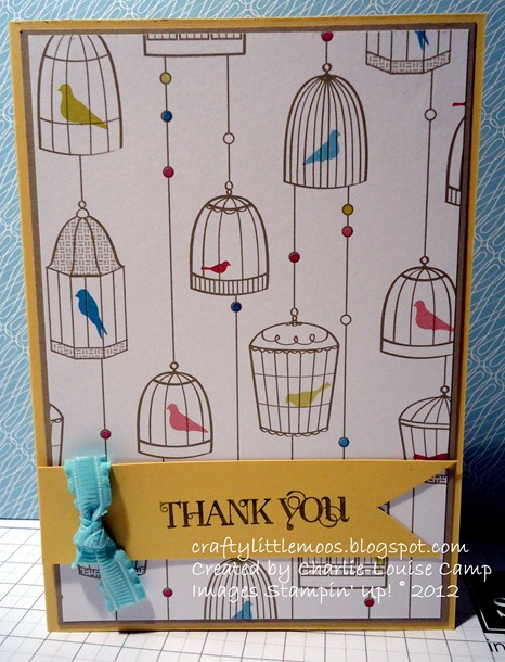 birds of a feather dsp thank you card simple layout craftylittlemoos.blogspot.com Created by Charlie-Louise Camp Images Stampin' Up! © 2013