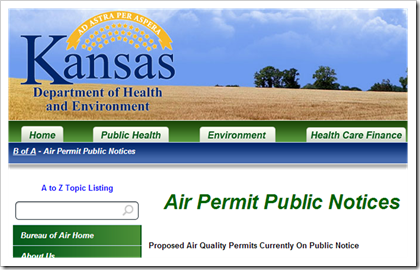 Kansas Department of Health and Environment Air Permit Public Notices