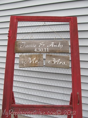 repurposed red screen door