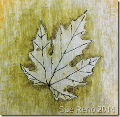 Sue Reno, Silver Maple embroidery, back view Sue Reno, Silver Maple embroidery, back view