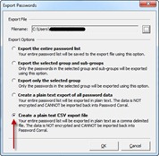 Export password di program Password Corral