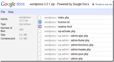 google docs zip file view