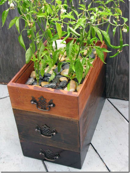repurposed drawers self watering planter