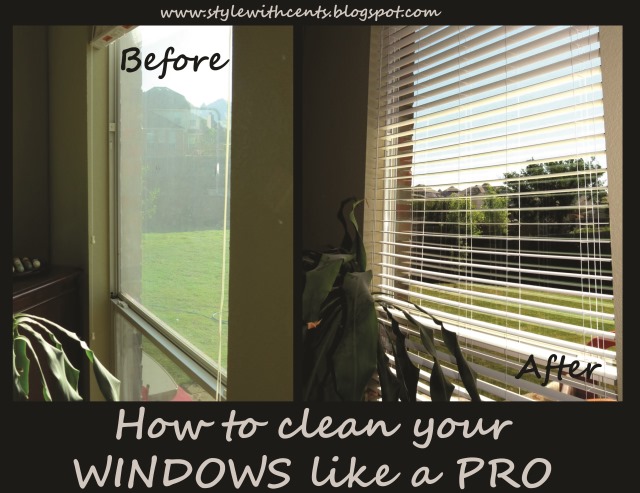 How to clean your windows like a pro. CHEAP and FAST using Sprayaway and a squeegee. www.stylewithcents.blogspot.com