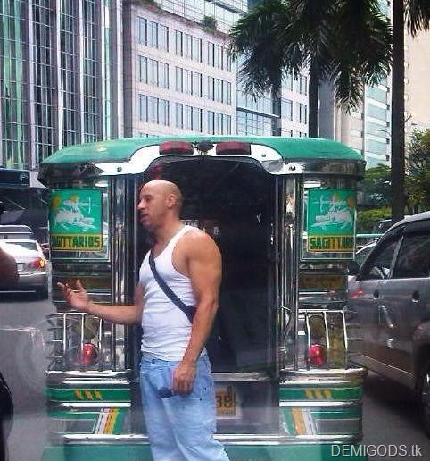 Vin Diesel rides jeep