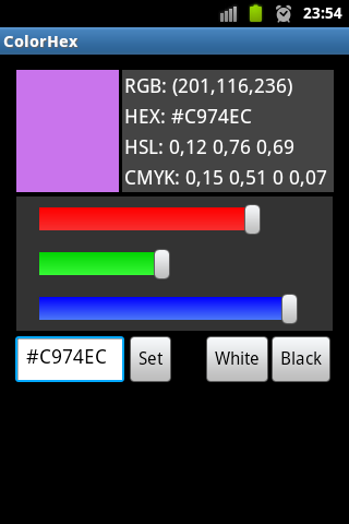 Android color codes
