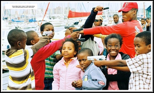 ANC KIDS LEARNING EXECUTION GAME DURBAN PHOTOGRAPHER SNOWY SMITH DURBAN MARINA Oct 17 2008 