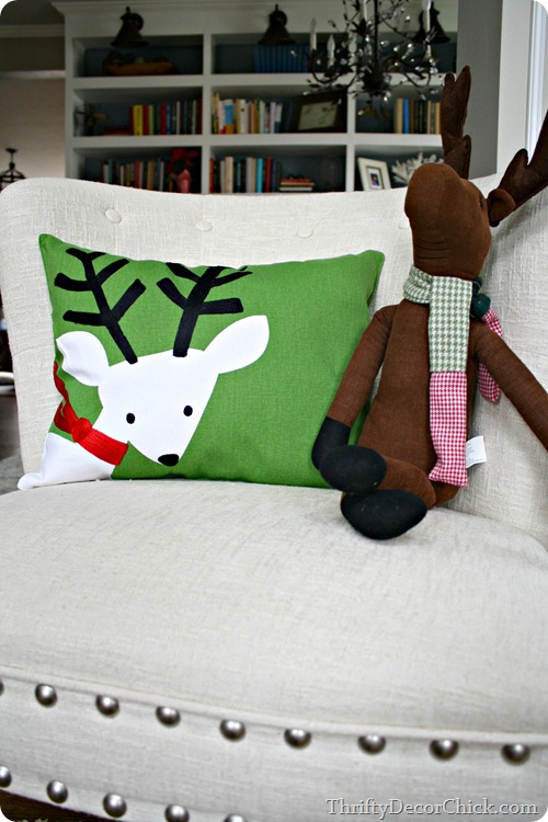 Christmas pillow from placemat
