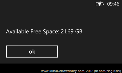 How to retrieve Free Space details in Windows Phone?