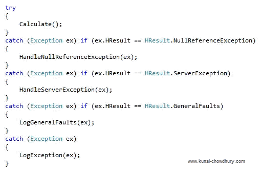 Whats new in CSharp 6.0 - Exception Filters