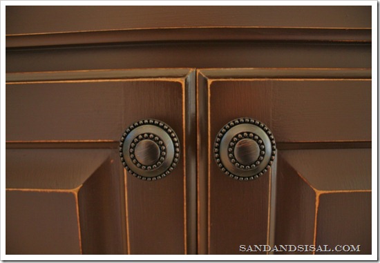 Painted cabinets with oil rubbed bronze harware