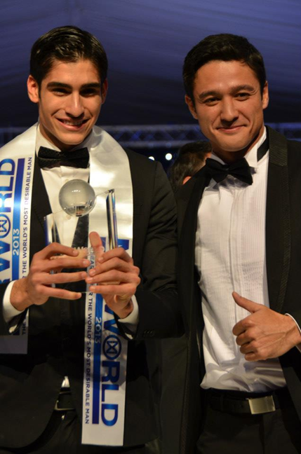 Mister World 2013 Francisco Parra (Colombia) and 1st runner-up Andrew Wolff (Philippines)