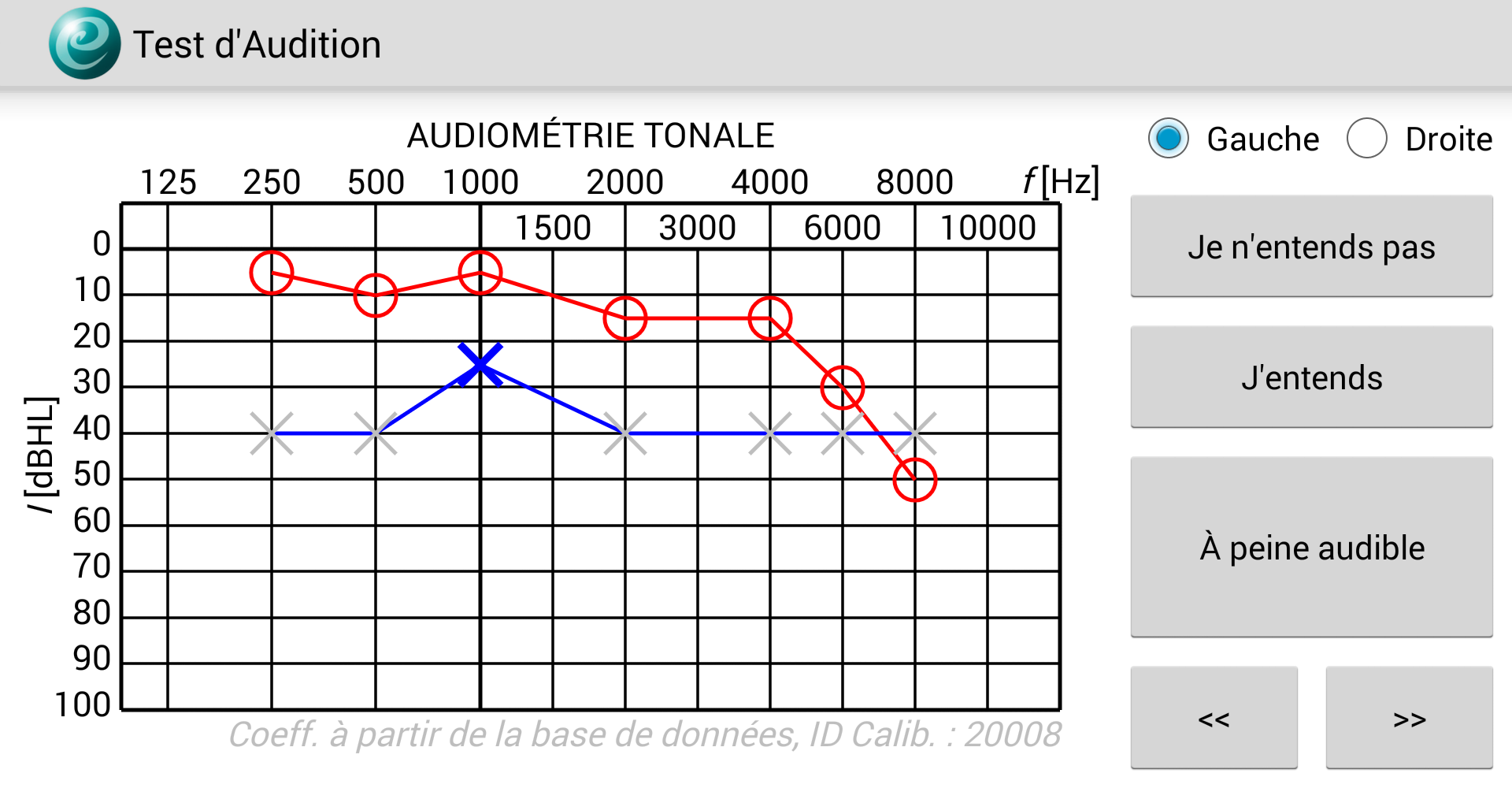 Android application Hearing Test screenshort