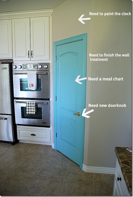 turquoise pantry door needs