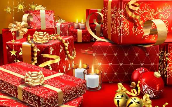 muchos regalos de navidad con bolas navideñas