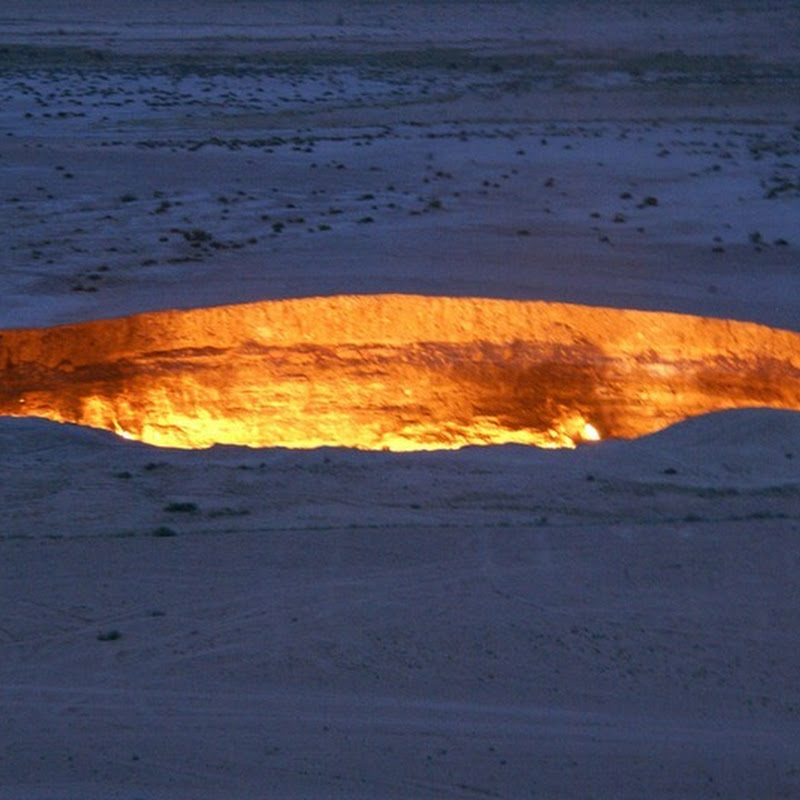 The Door to Hell Burning Gas Crater in Darvaza, Turkmenistan