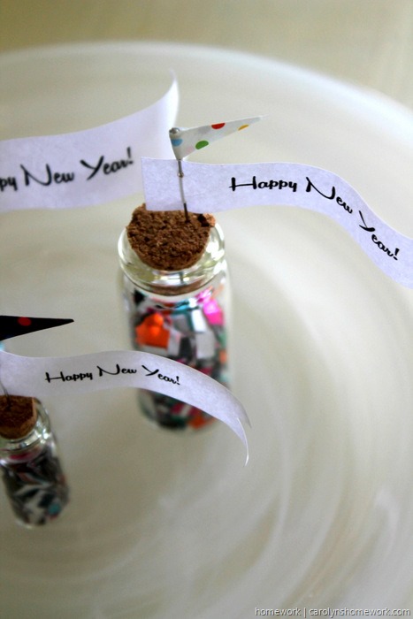 New Year's Confetti Bottles via homework ~ carolynshomework.com
