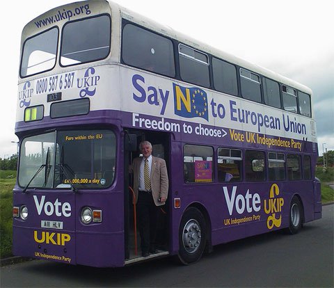 ukip bus pictures, civil liberties, right to make a stand for less government