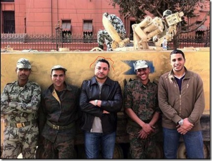 Ahmed Bedier with Egyptian anarchists and military