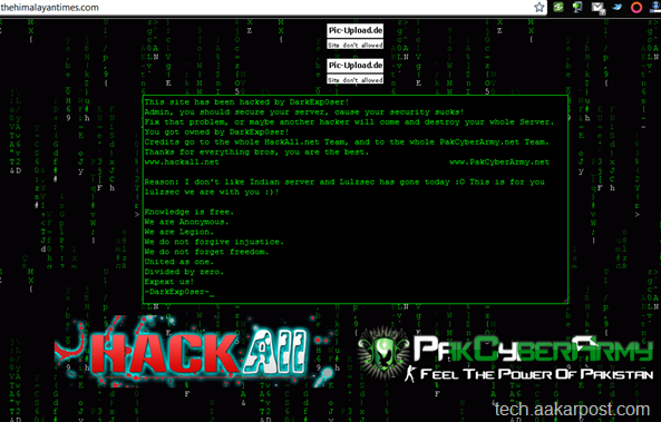 the himalayan times website hacked by DarkExp0ser