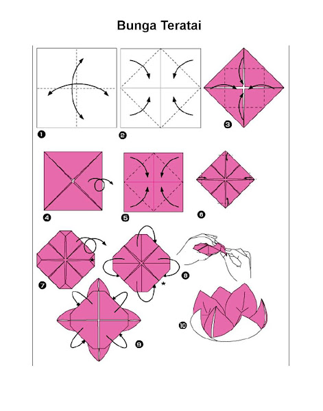 Langkah langkah membuat  origami  Bunga teratai Fachri s Blog