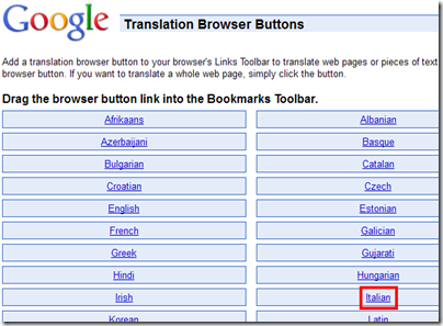 Bookmarklet di Google Translate