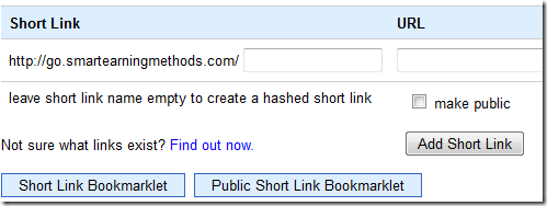 creating Short link with googleapps