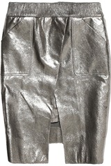 Karl Safa metallic leather skirt