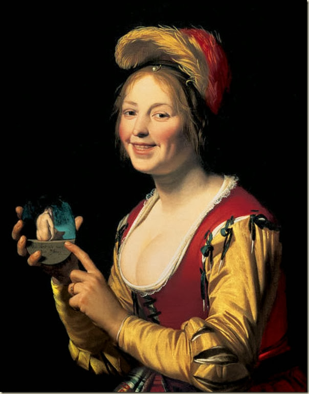 Gerrit van Honthorst , Portrait de courtisane 