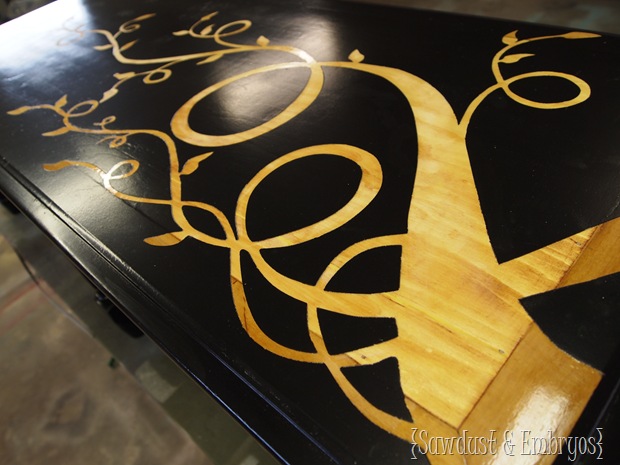 Use Vinyl as a Stencil with Wood Grain Showing Through... it's EASY! {Sawdust and Embryos}