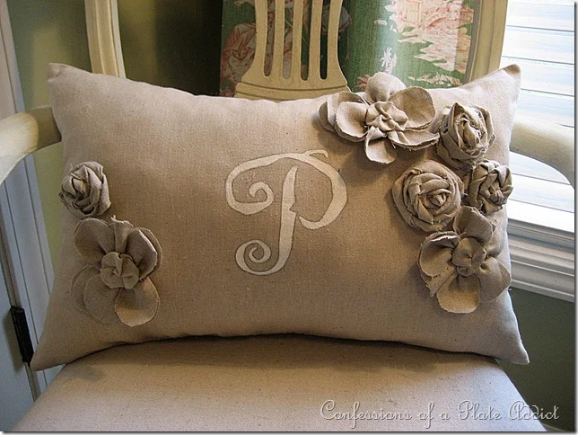 CONFESSIONS OF A PLATE ADDICT Pottery Barn Inspired Monogrammed Pillow