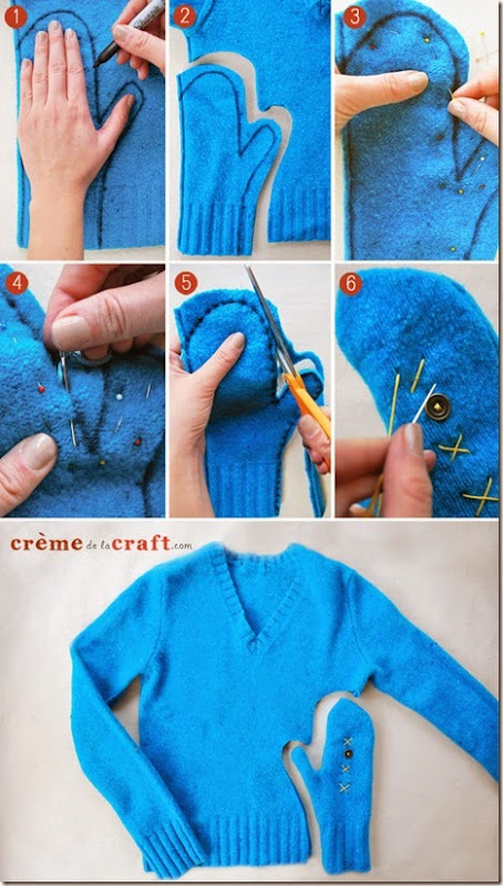 how to make mittens out of old sweaters