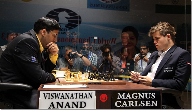 Game 6 - Anand vs Carlsen, FWCM 2013 Chennai India