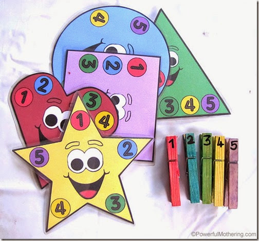 preschool worksheets - adorable hands on learning shapes, colors, and counting 1-5 Preschoolers learn colors, shapes, and counting 1-5 with this fun, hands on free preschool printable