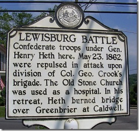 Lewisburg Battle marker, Greenbrier County, WV (Click any photo to enlarge)