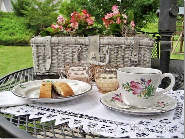 CONFESSIONS OF A PLATE ADDICT Shabby Picnic Basket Planter