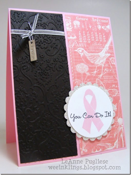 LeAnne Pugliese WeeInklings ColourQ262 Breast Cancer Card Stampin Up
