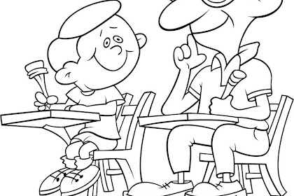Imagenes De Niños En Clase Para Colorear