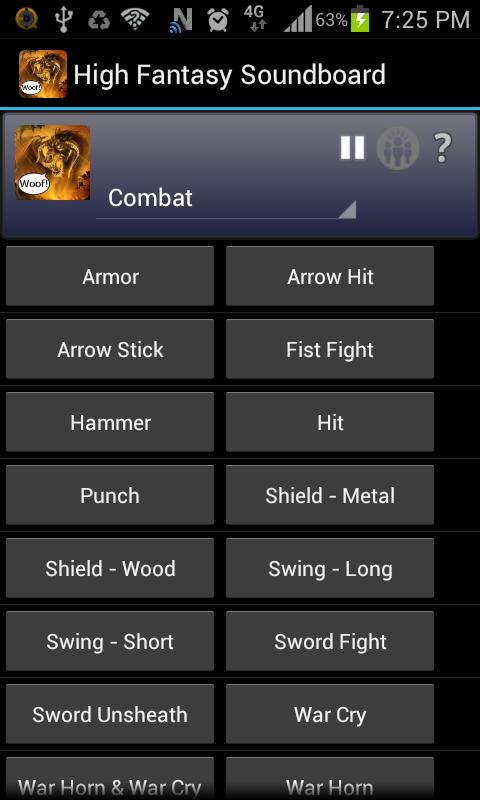 Android application High Fantasy Soundboard Prem. screenshort