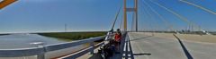 Crossing the Mississippi on the new Audubon bridge.